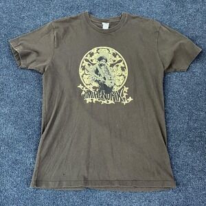 Y2K Jimi Hendrix Shirt Mens Medium Brown Gaziani Alstyle Graphic Band Tee Cotton
